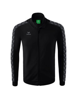 Erima Sportjacke Essential Team Tracktop - bequem, Rippbündchen, Seitentaschen - schwarz/grau Herren